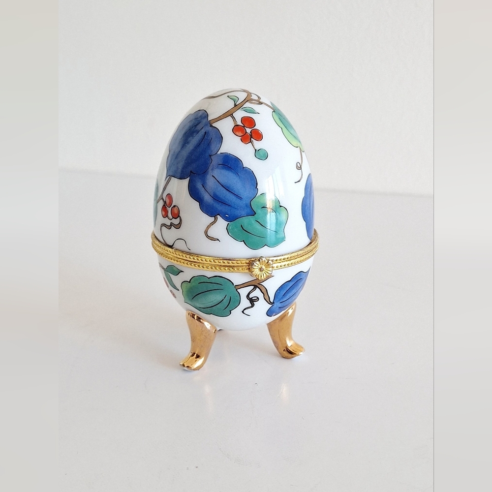 Limoges-style porcelain egg.